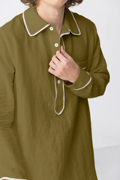 Men's long nightgown "Bruno" green