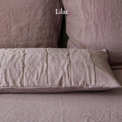 Quilted Linen Pillowcase #colour_lilac