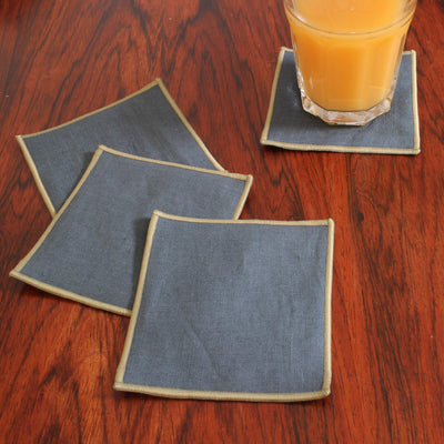Set of 4 washed linen coasters