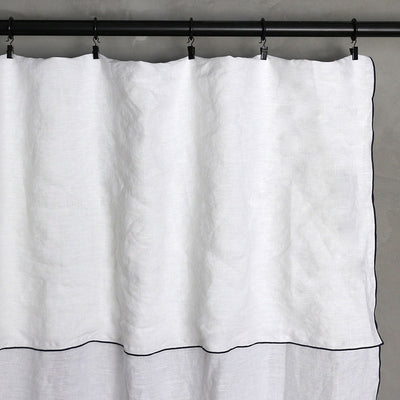 Bourdon Edge Curtains Close up of the folding #colour_optic-white