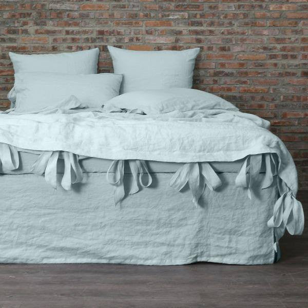 Linen Duvet Cover with Bow Ties 