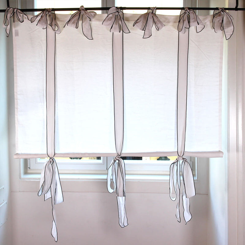 Bow Ties Linen curtain optic white