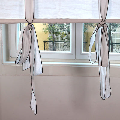 Lower tie on Bow Ties Linen curtains #colour_optic-white