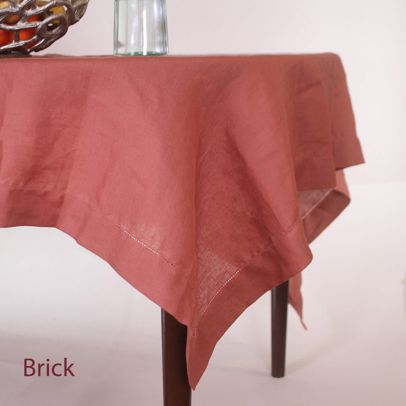 Hemstitched Linen Tablecloth 