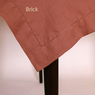 Heimstitched Rect Linen Tablecloth #colour_brick
