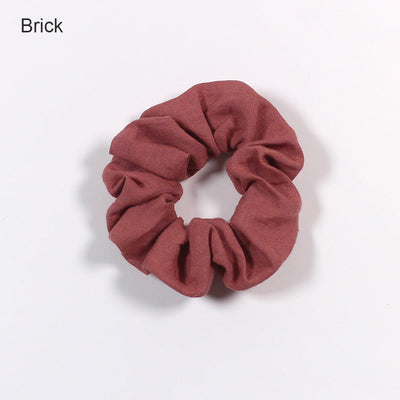 Plain Linen Scrunchies (set of 3) #colour_brick