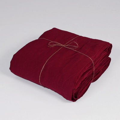 Linen Flat Sheets Basics #colour_burgundy