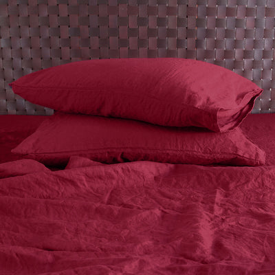 Housewife Linen Pillowcases #colour_burgundy