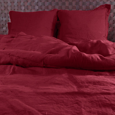 Linen Duvet Cover #colour_burgundy