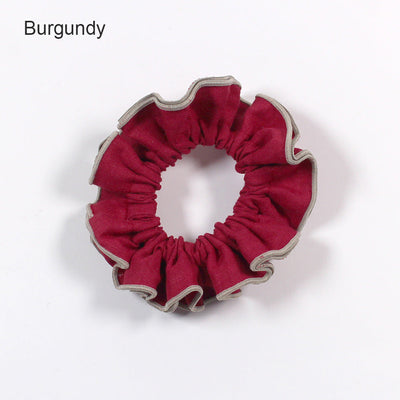 Bourdon Linen Scrunchies #colour_burgundy