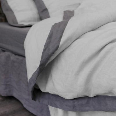 French color Border Duvet Cover #colour_stone-grey