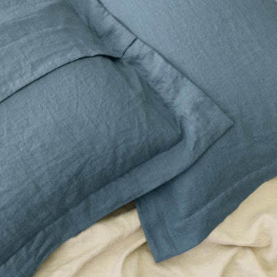 Flanged Linen Pillowcases #colour_french-blue