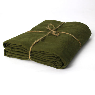 Linen Flat Sheets Basics #colour_green-olive