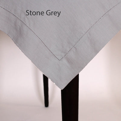 Heimstitched Rect Linen Tablecloth #colour_stone-grey