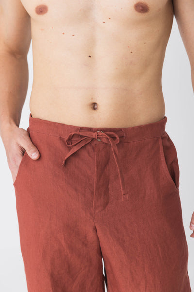 Men's Trousers with drawstring #colour_brick