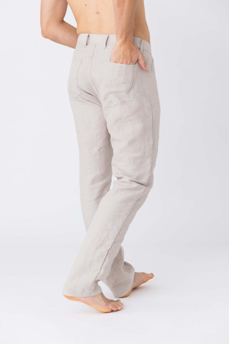 “Flavio” washed linen trousers