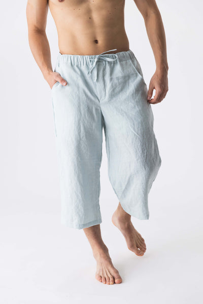 Men's Linen Shorts #colour_icy-blue