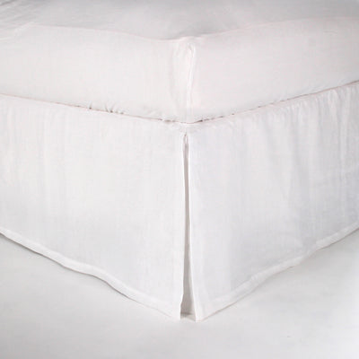 Split-Corner Linen Bed Skirt #colour_optic-white