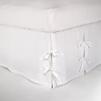 Linen Knotted Bed Skirt #colour_optic-white