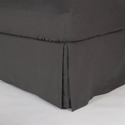 Split-Corner Linen Bed Skirt #colour_lead-grey