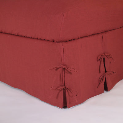 Linen Knotted Bed Skirt #colour_brick