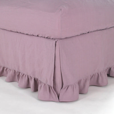 Ruffled Pure Linen Bed Skirt #colour_lilac