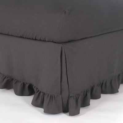 Ruffled Pure Linen Bed Skirt #colour_lead-grey
