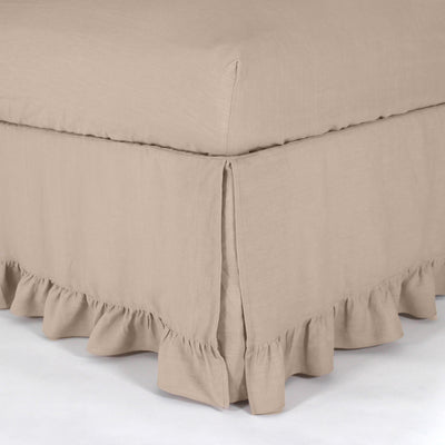 Ruffled Pure Linen Bed Skirt #colour_natural