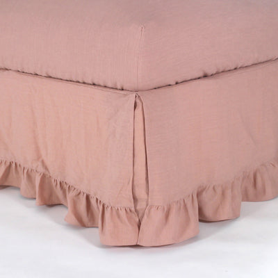 Ruffled Pure Linen Bed Skirt #colour_nude