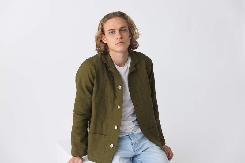  Casual Washed Linen Jacket 