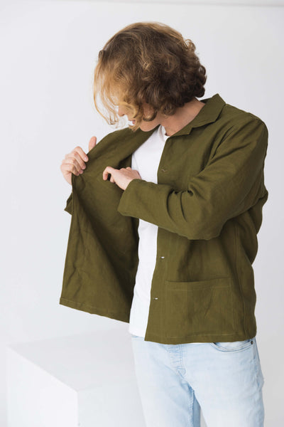 “Joaquim” linen jacket #colour_green-olive