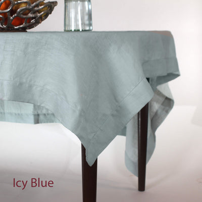 Hemstitched Linen Tablecloth #colour_icy-blue