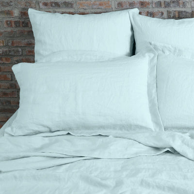 Flanged Linen Pillowcases #colour_icy-blue