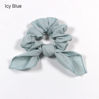 Bow Tie Linen Scrunchies #colour_icy-blue