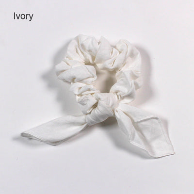 Bow Tie Linen Scrunchies #colour_ivory