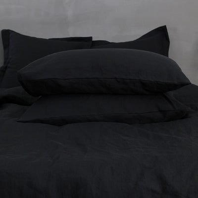 Housewife Linen Pillowcases #colour_jet-black