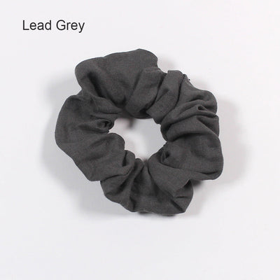 Plain Linen Scrunchies (set of 3) #colour_lead-grey