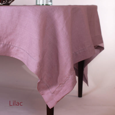 Hemstitched Linen Tablecloth #colour_lilac