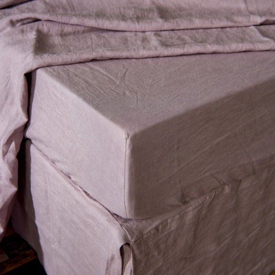 Linen Fitted Sheet #colour_lilac