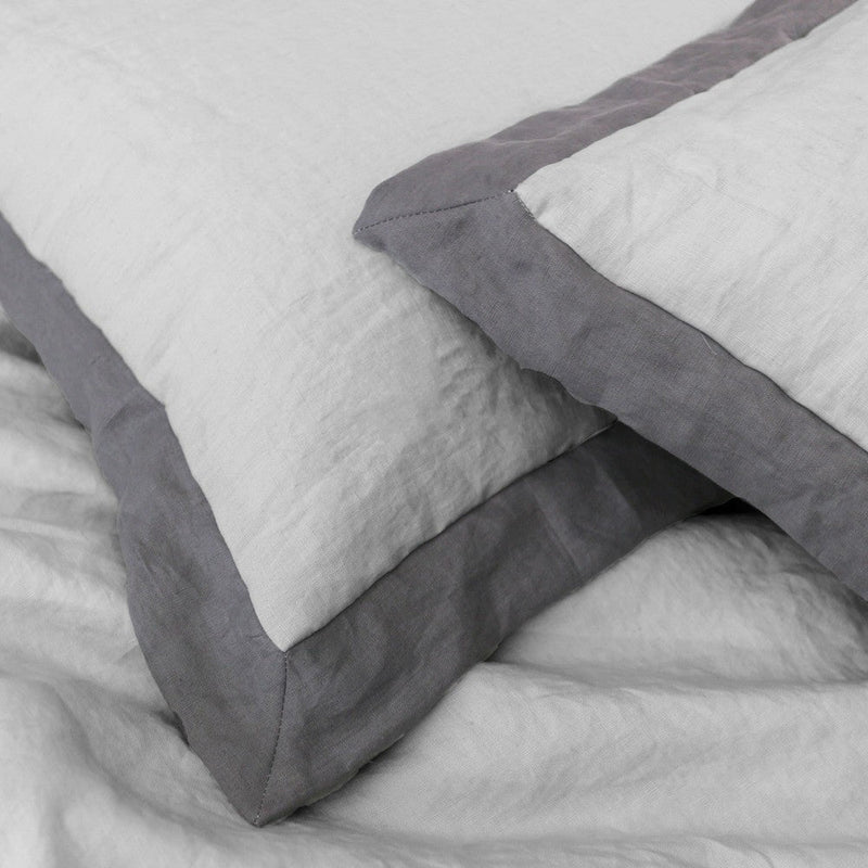 Oxford Border Linen Pillowcases 