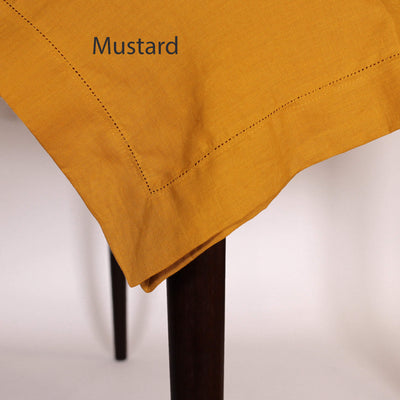 Heimstitched Rect Linen Tablecloth #colour_mustard