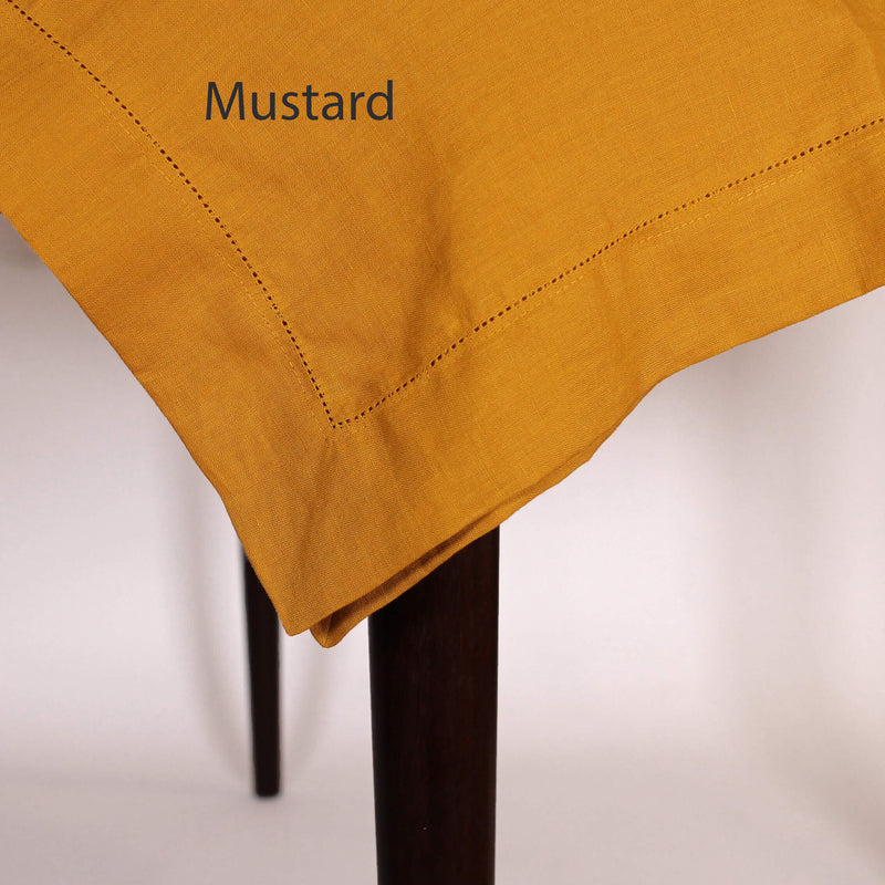 Heimstitched Rect Linen Tablecloth 