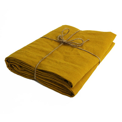 Linen Flat Sheets Basics #colour_mustard