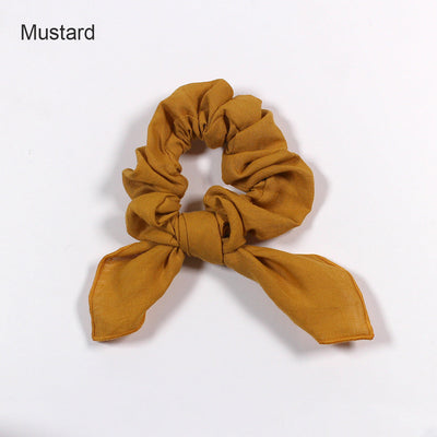 Bow Tie Linen Scrunchies #colour_mustard