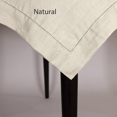 Heimstitched Rect Linen Tablecloth #colour_natural