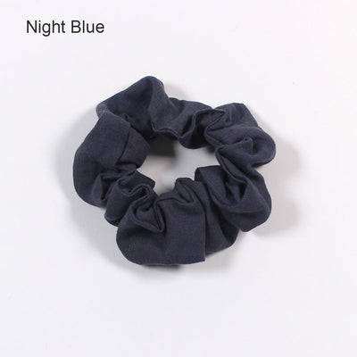 Plain Linen Scrunchies (set of 3) #colour_night-blue