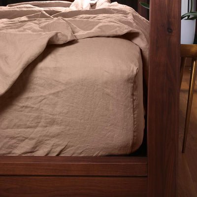 Linen Fitted Sheet #colour_nude