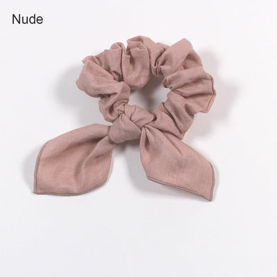 Bow Tie Linen Scrunchies #colour_nude