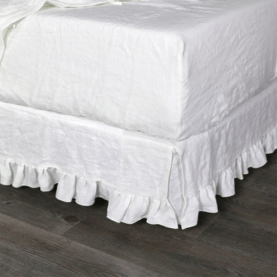 Linen Fitted Sheet #colour_optic-white