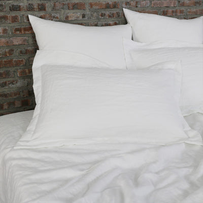 Flanged Linen Pillowcases #colour_optic-white